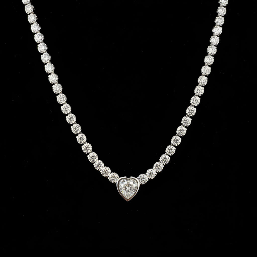 Colier Tennis Elegance cu Pandantiv Inimă