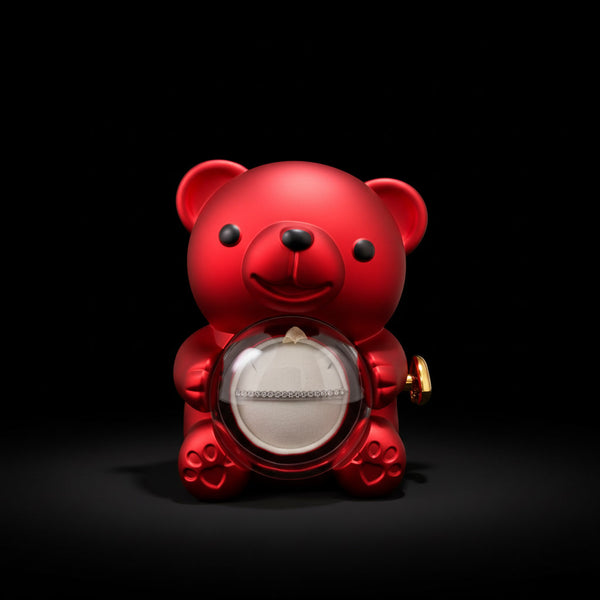 Ursuleț acrilic cu trandafir criogenat și Bratara Tennis ❤️